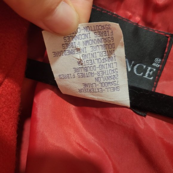 Wool blend red button coat - Picture 3 of 8